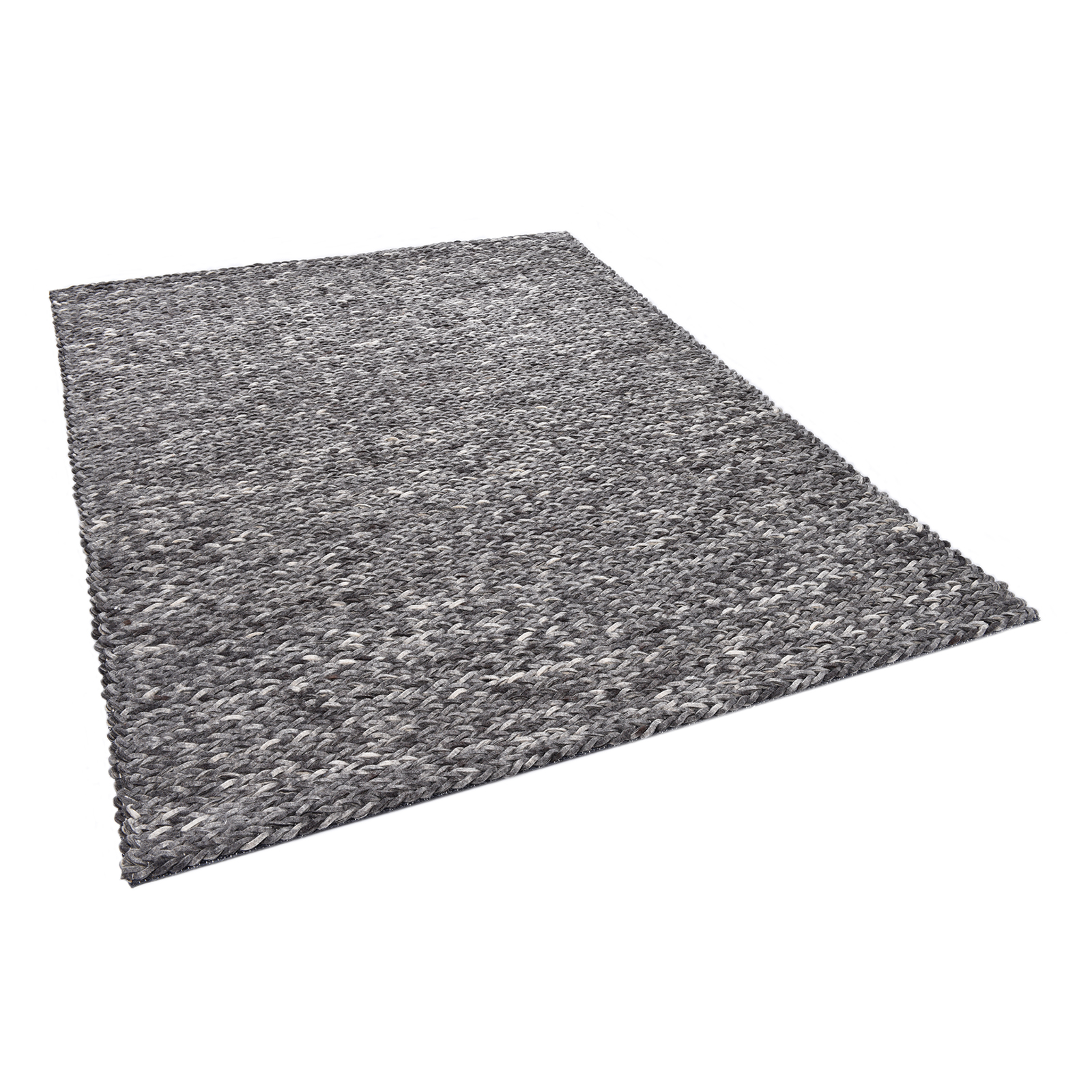 Teppich ARLBERG - natur dunkelgrau - handgewebt - 70x140 cm