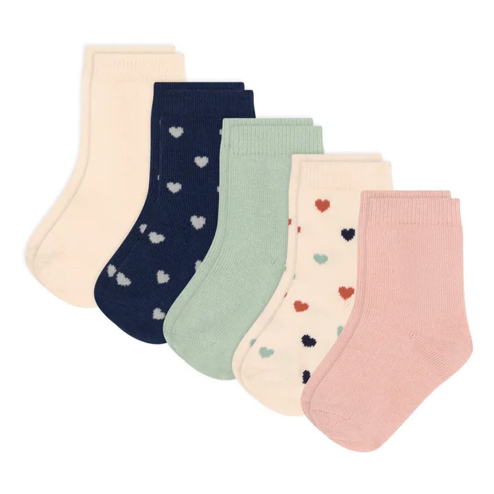 Petit Bateau Lot 5 Chaussettes Cœurs Bébé | Beige