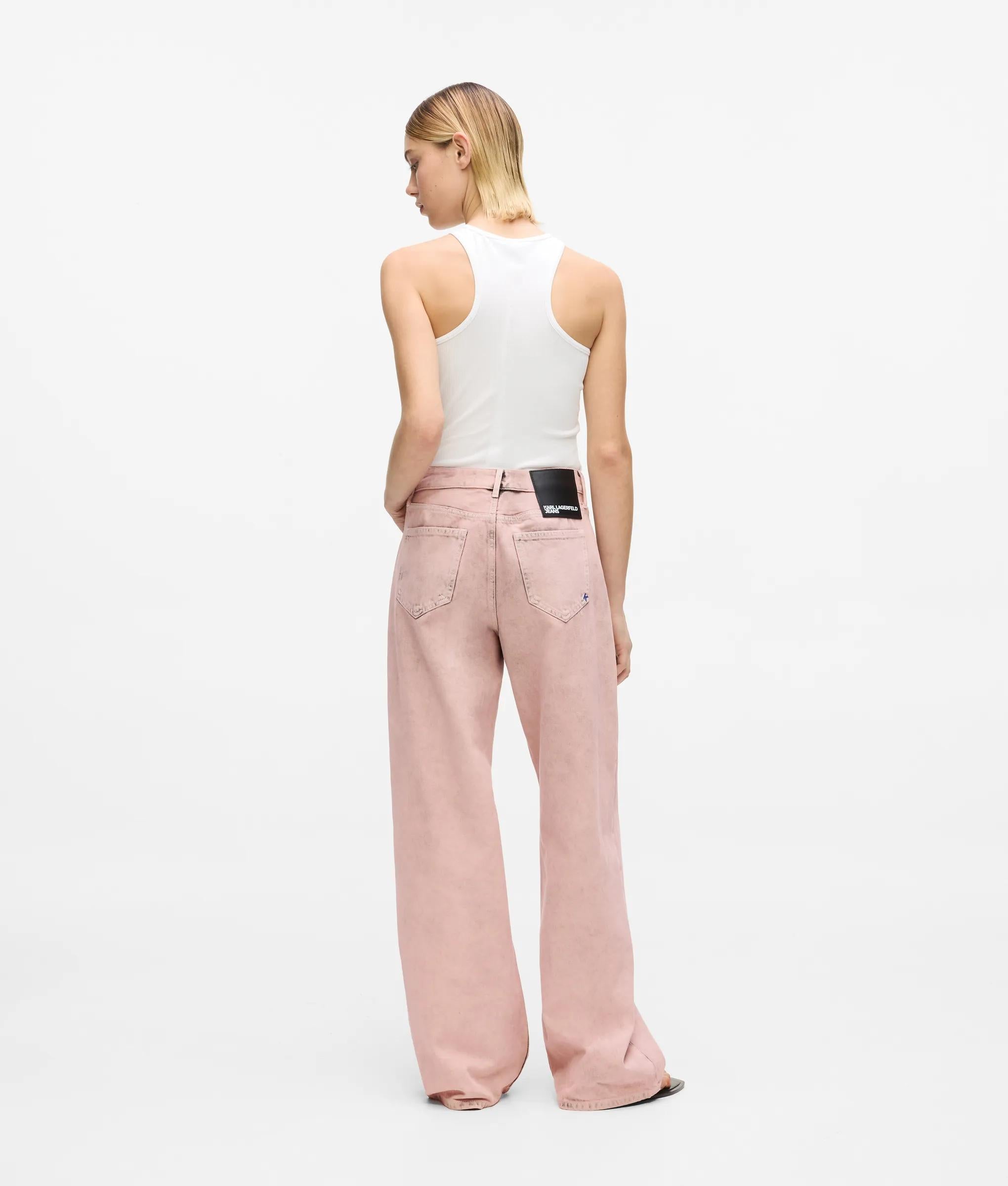 Halfhoge ontspannen jeans met inkt