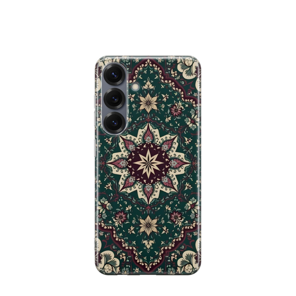 Samsung Galaxy S25 Gummi Hülle Orientalische Pracht 3 - Grün