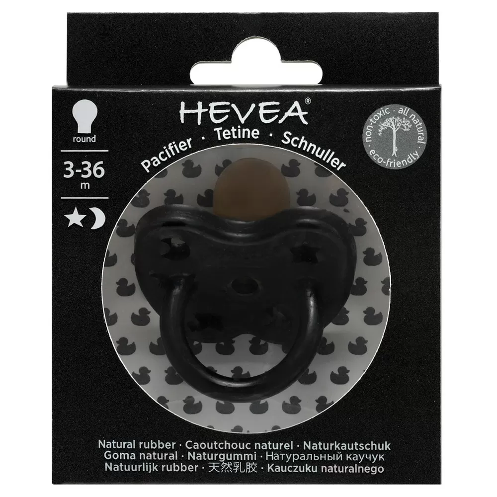 Hevea sut rund sort 3-36 mdr. - 1 stk.