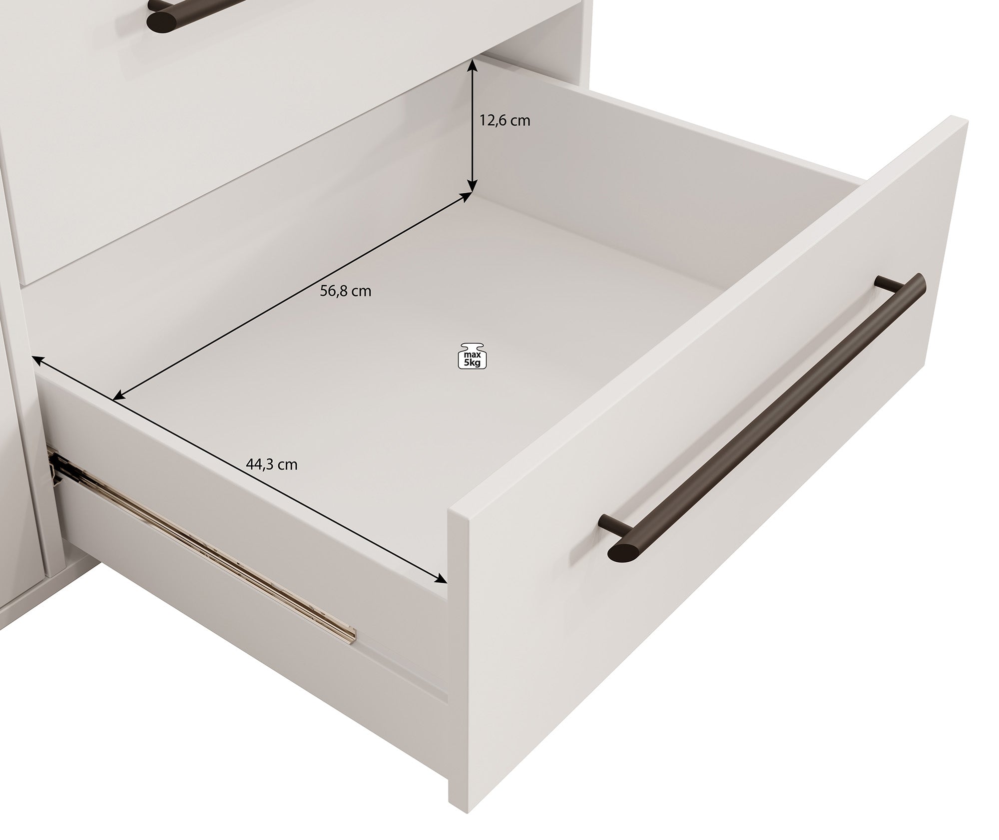 Meubella - Kledingkast Mayen - Wit - 145 cm