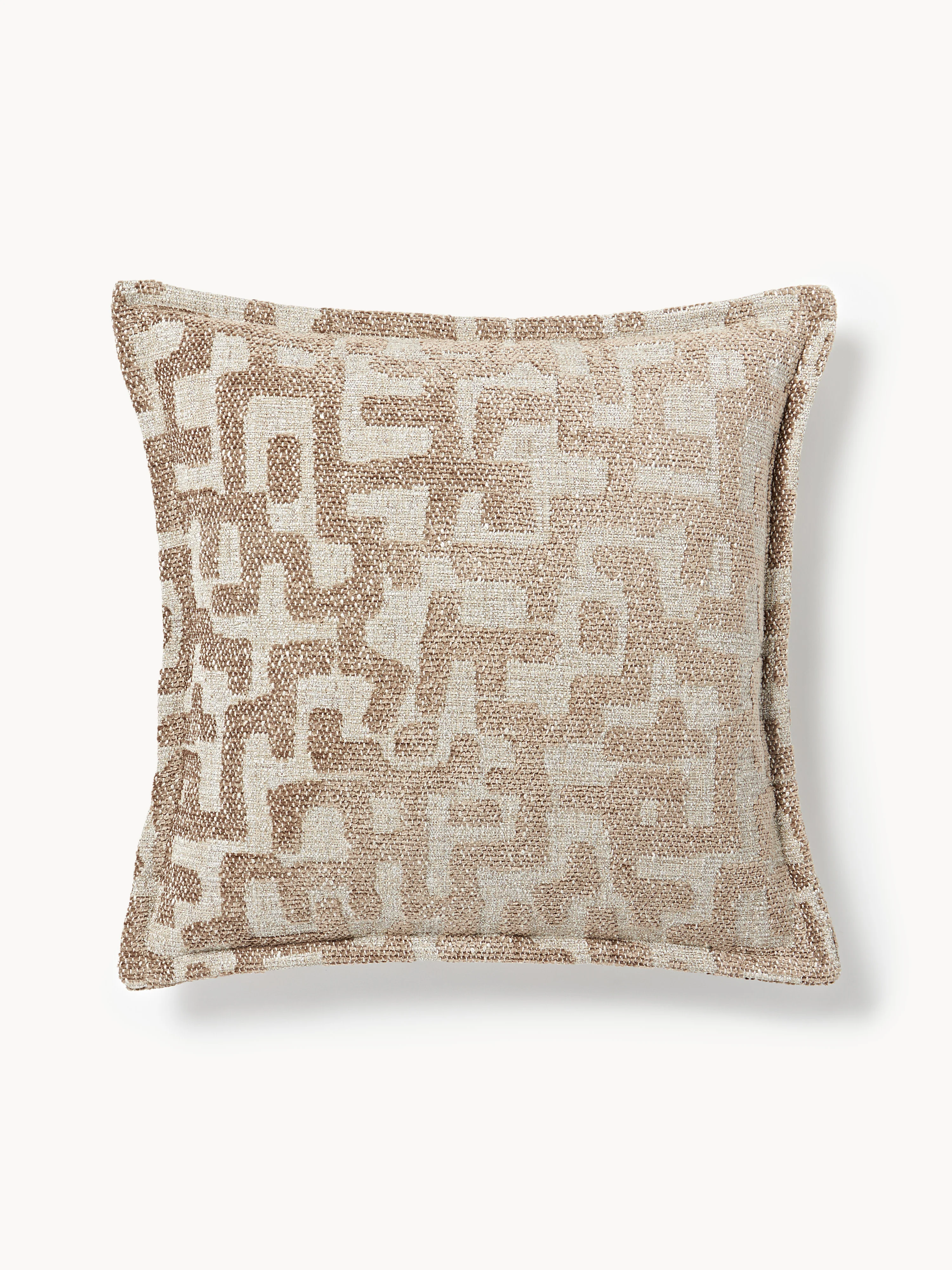 Viscose kussen Contia met ingeweven jacquard patroon