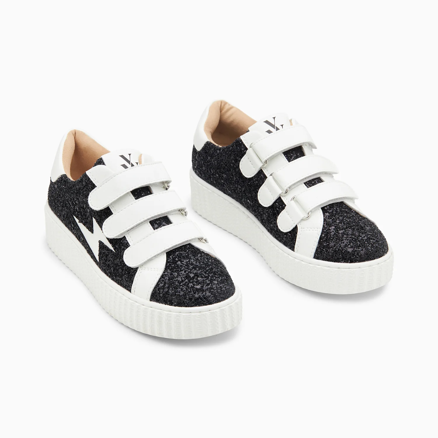 Sneakers-Baskets éclair Marielle à paillettes noires