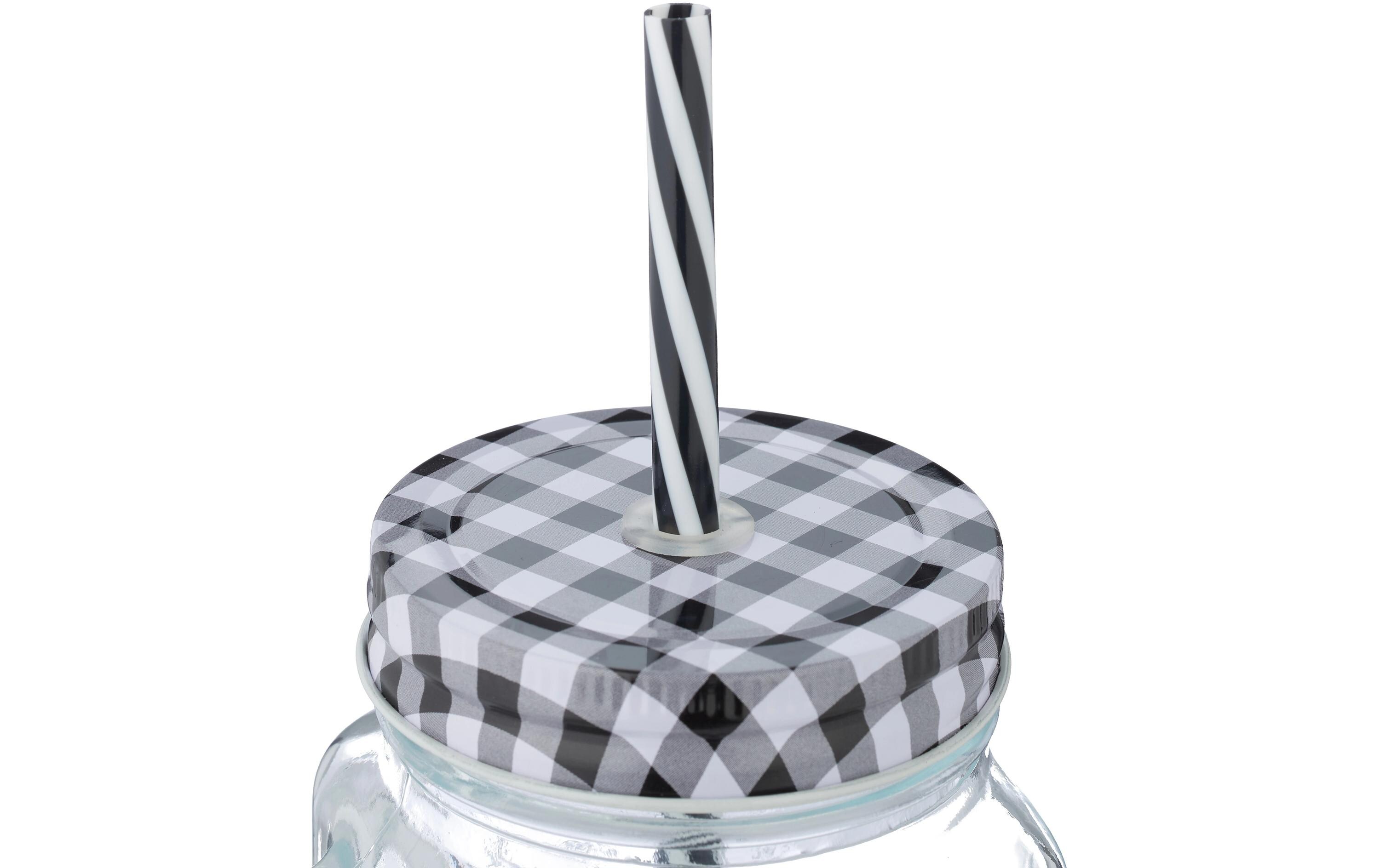Trinkglas Summer 500 ml, 8 Stück, Schwarz/Transparent/WeissHenkelgläser Set