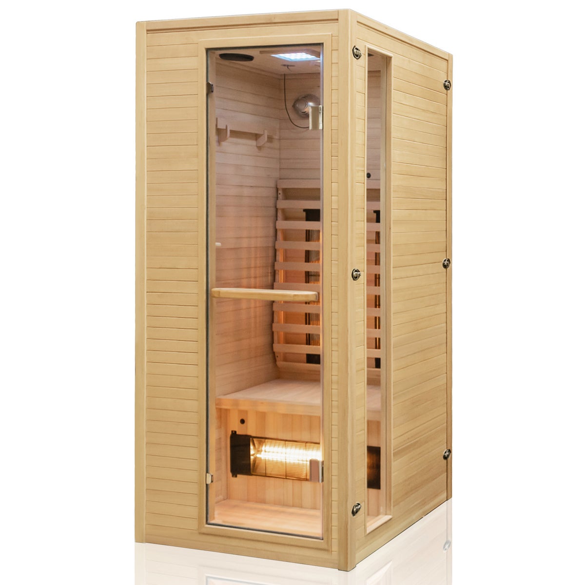 Dewello® Infraroodcabine Infraroodsauna CALGARY 90cm x 90cm incl. 4 full-spectrum emitters, kleurenlichttherapie, LED