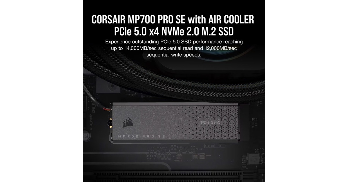 CorsairMP700 PRO SE met koeler 2 TB SSD  (PCIe 5.0 x4 NVMe 2.0, M.2 2280 )