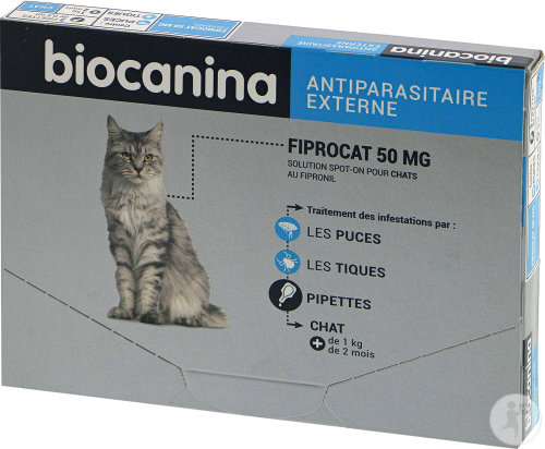 Biocanina Fiprocat Antiparasitaire 50mg Chat De Plus De 1kg Pipettes 3