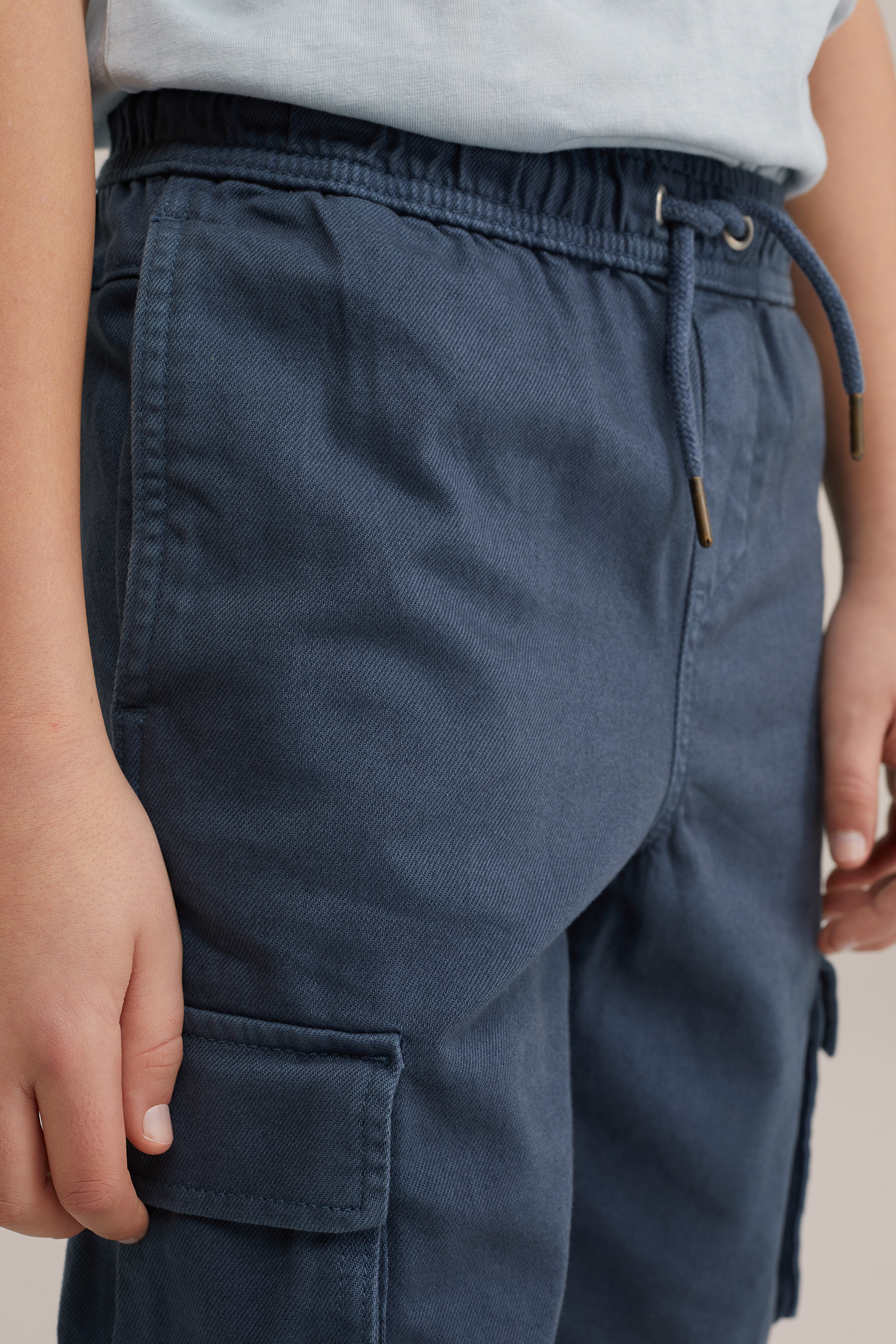 Jongens short met cargozakken Blue Ridge Grijsblauw