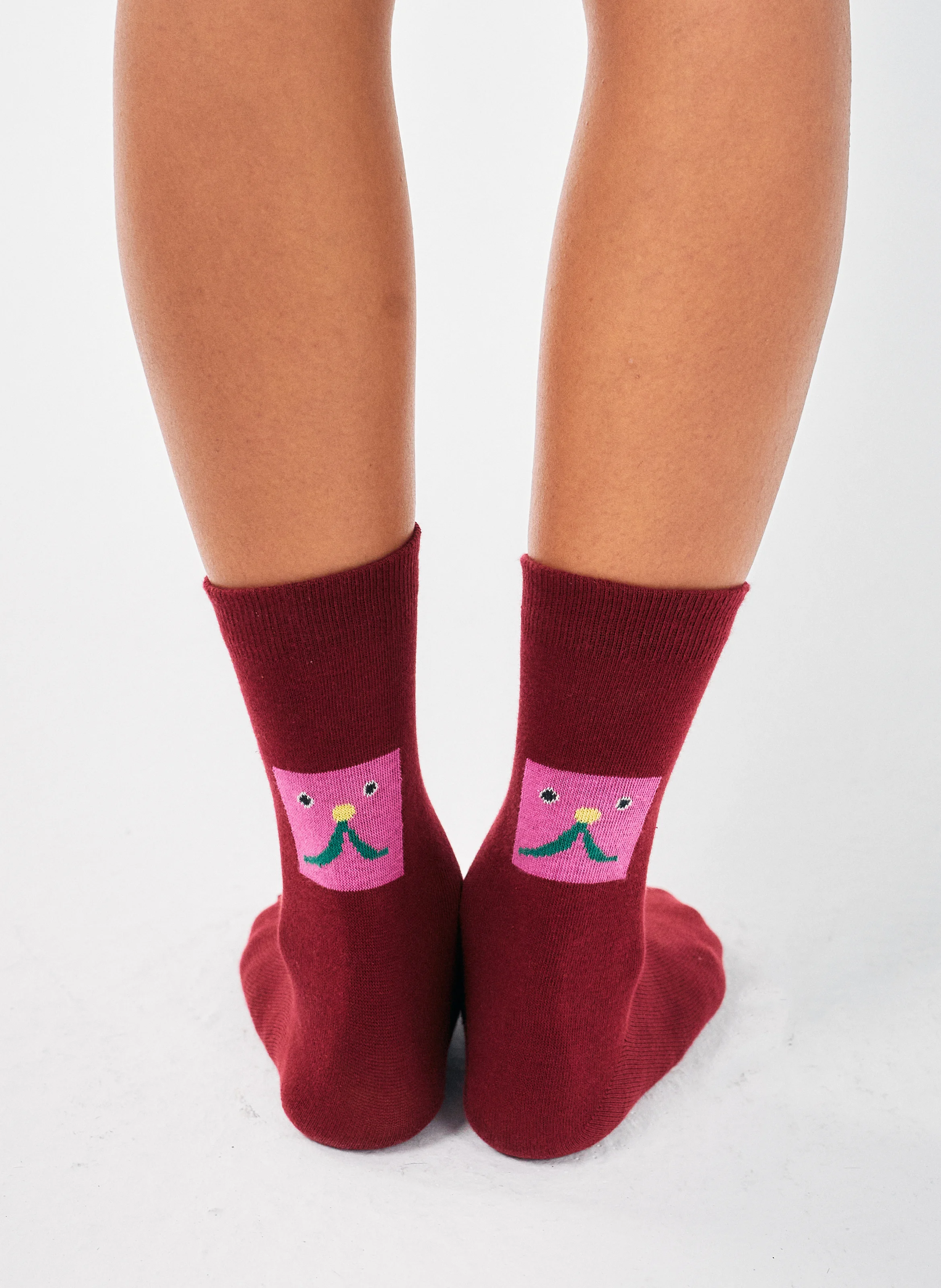 Chaussettes en coton mélangé imprimé | Rouge