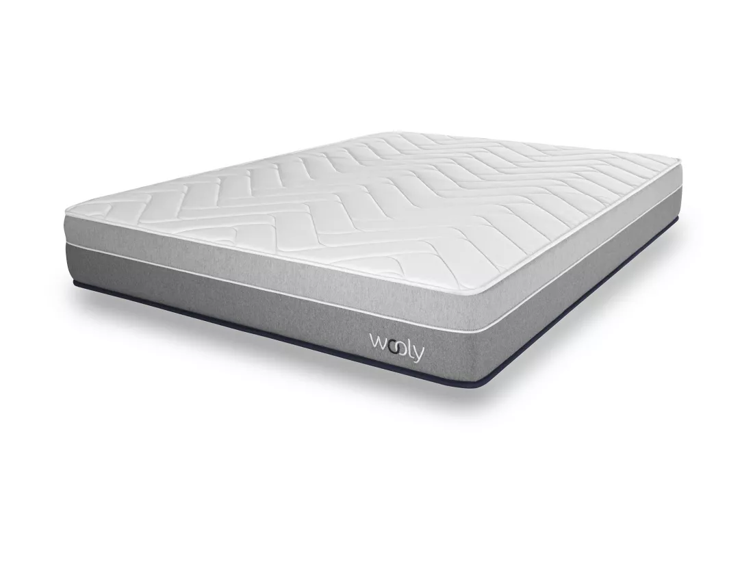 Matelas Wooly Original 180x200 cm - Hybride - Ressorts ensachés - Laine - Latex - Mousse mémoire adaptative - HR - Confort mi-Ferme 7 Zones - 24 cm