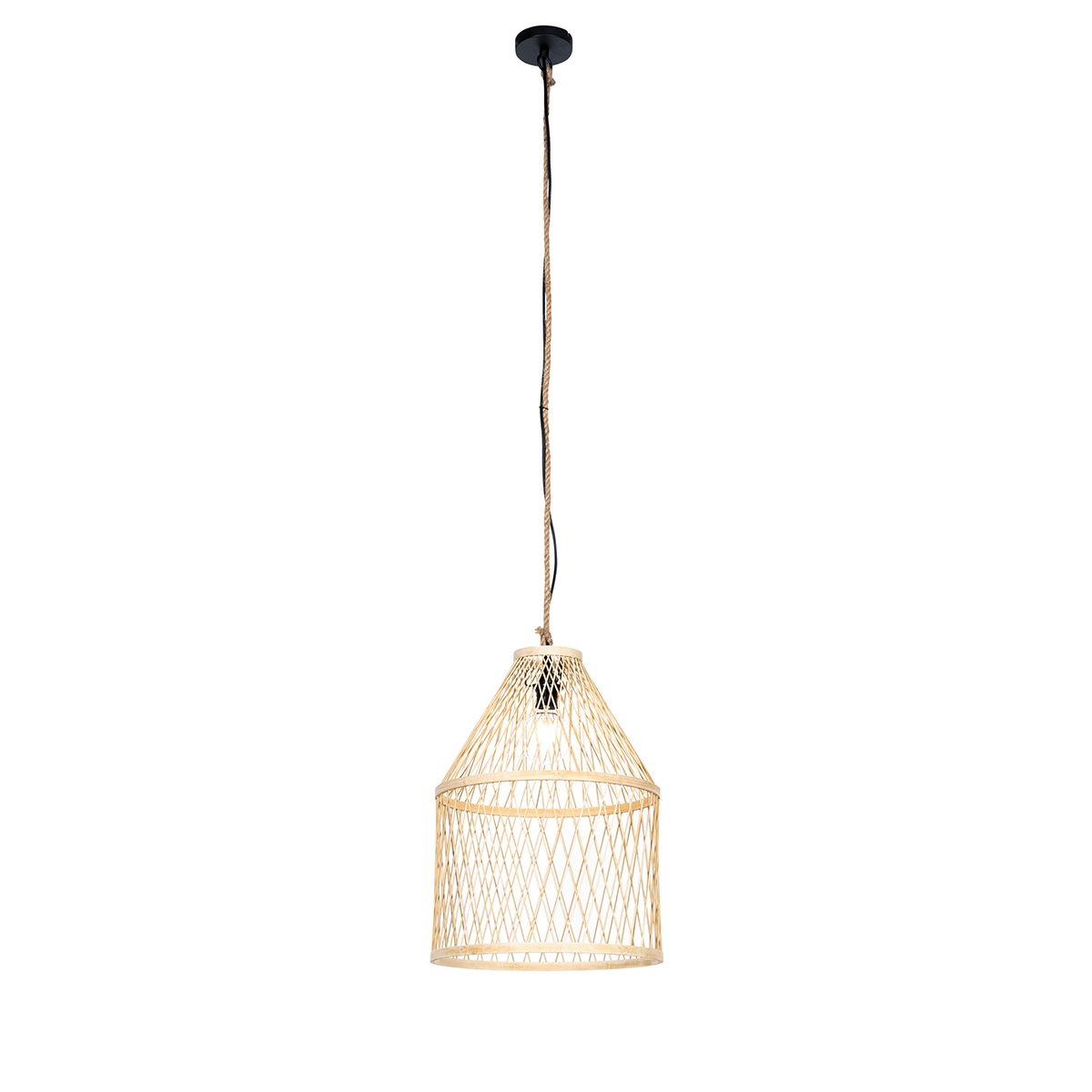 Landelijke buiten hanglamp rotan 40x55 cm - Calamus