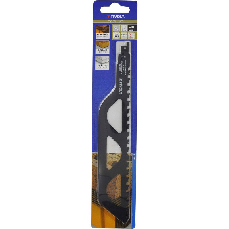 Lame de scie sabre Carbure Tivoly Technic spéciale brique monomur et plâtre