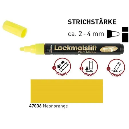 KREUL Lackmalstift medium Neon-Orange 2-4 mm