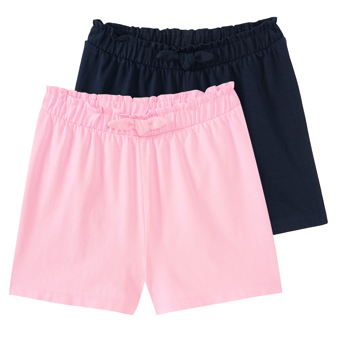 Yigga 2 Mädchen Shorts mit Zierschleife rosa / dunkelblau