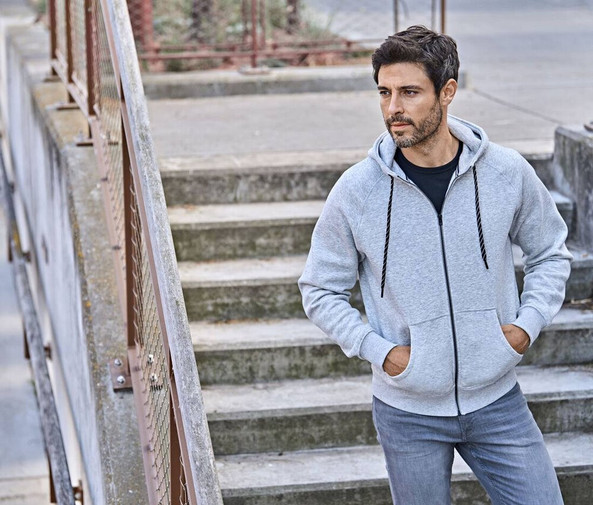 TEE JAYS TJ5435 - Hoodie Mode Homme à Fermeture Éclair Complète