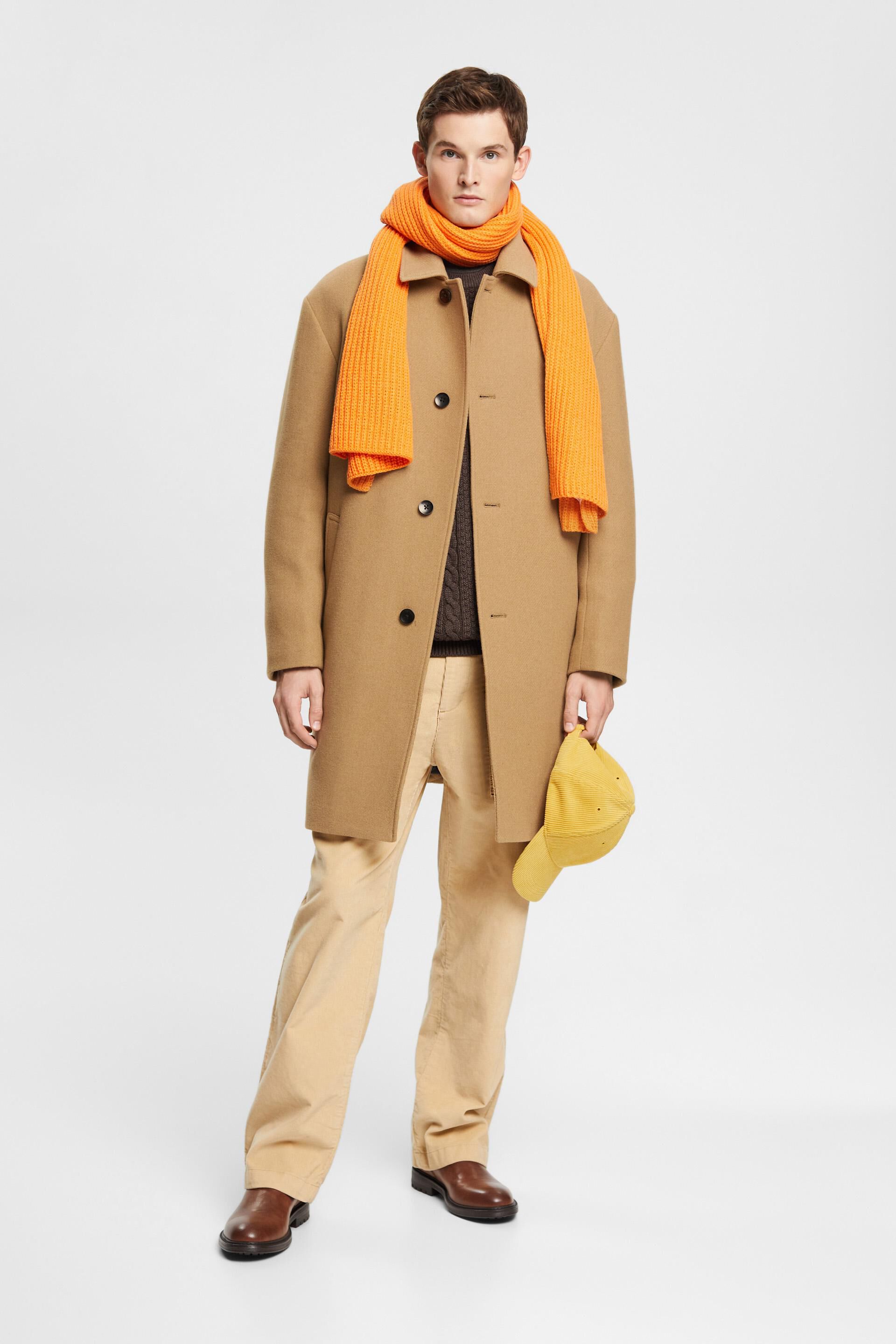Manteau en laine mélangée, avec doublure surpiquée