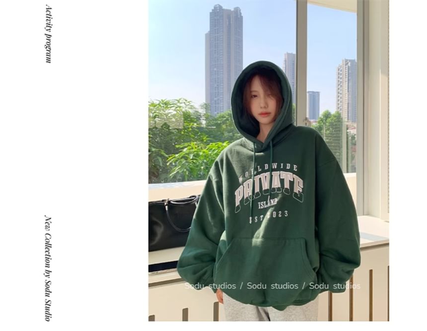Alfie - Oversized hoodie met pofmouw en letters