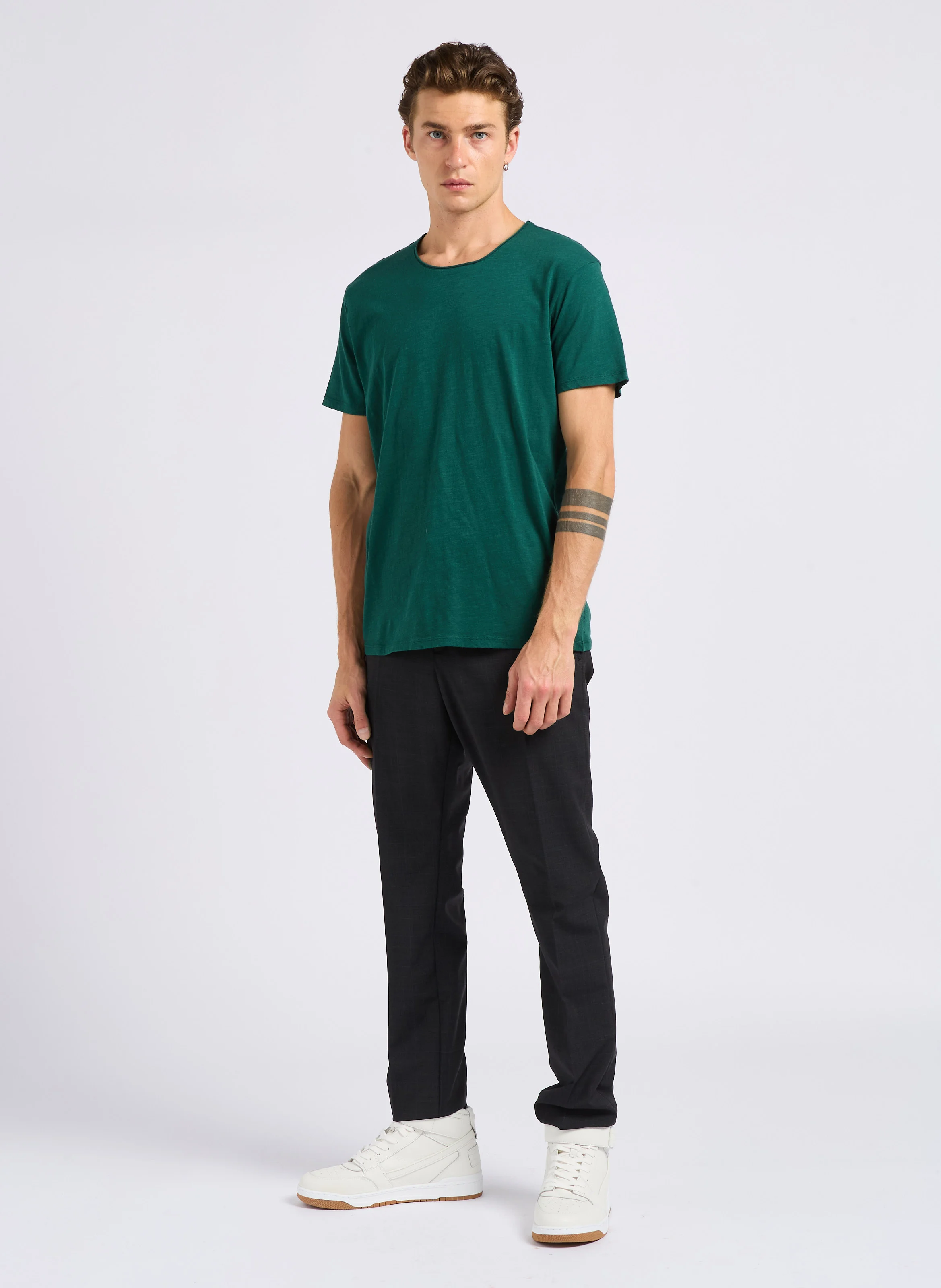 Pantalon de costume en laine mélangée| Gris