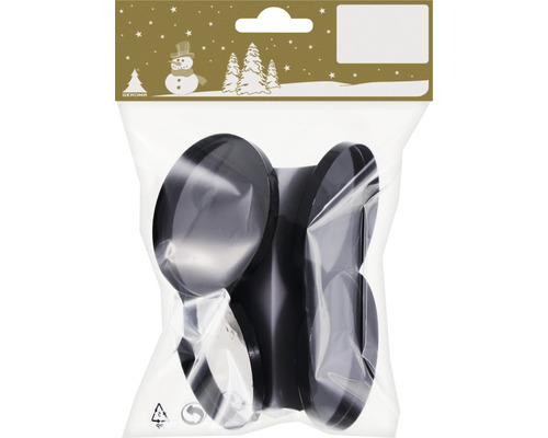 Verpakking van 4 metalen theelichthouders, 6 cm, zwart