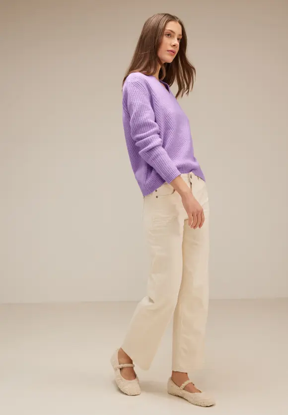 Pullover im Grobstrick - soft pure lilac melange