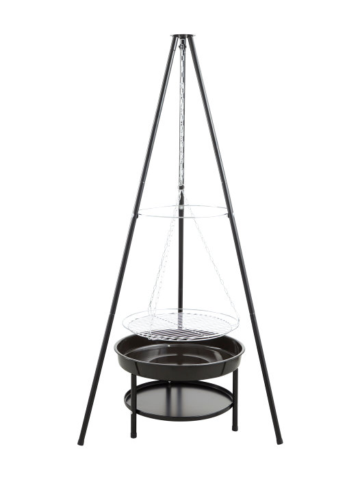 Bålsted tripod med bålfad og rist - Grillexpert