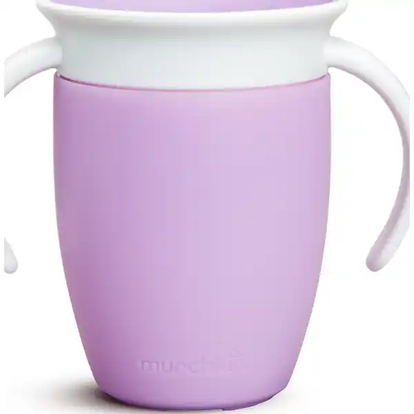 360° Trinklernbecher mit Griffen, lila 207 ml