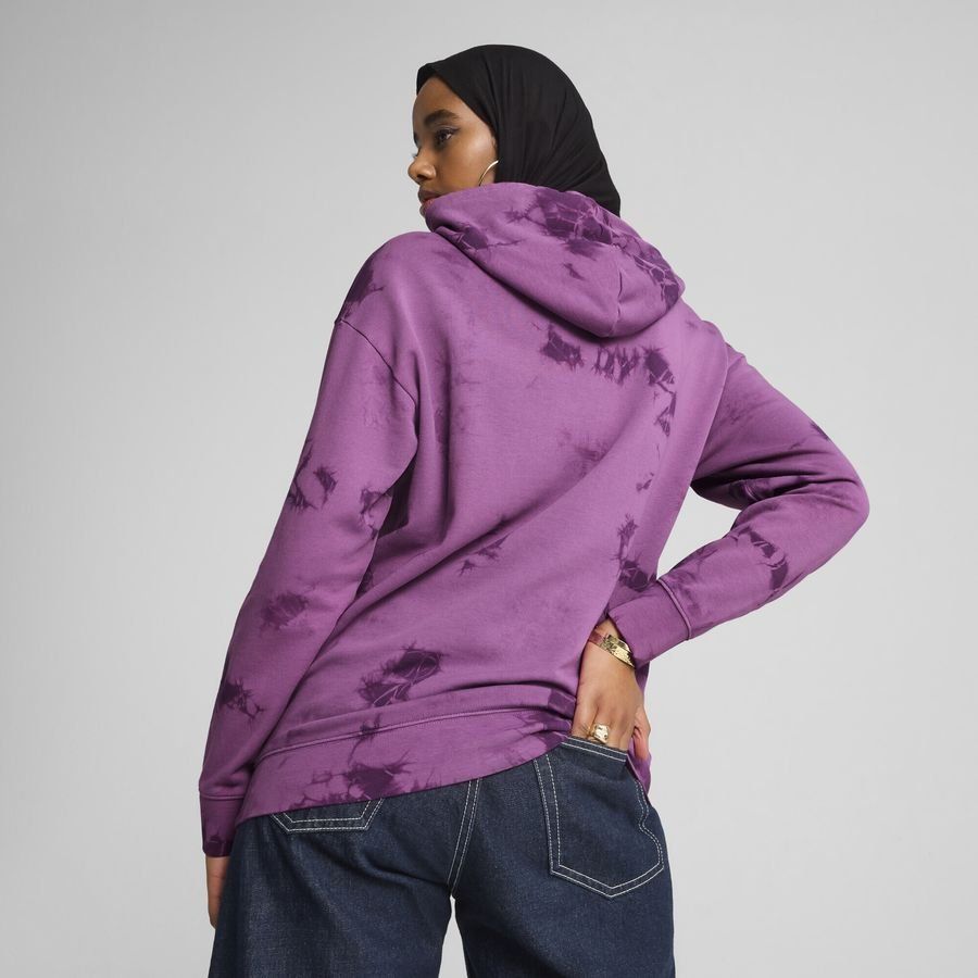 Puma WARDROBE ESS FLORAL PACK Kurzer figurbetonter Hoodie mit Waschung und Grafik