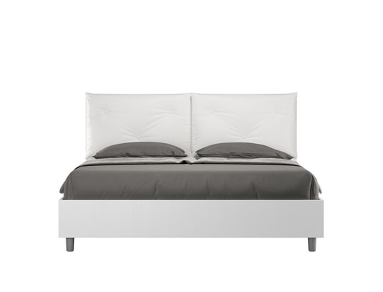 ITYHOME - Lit coffre egos appia 160x200 frêne blanc/blanc