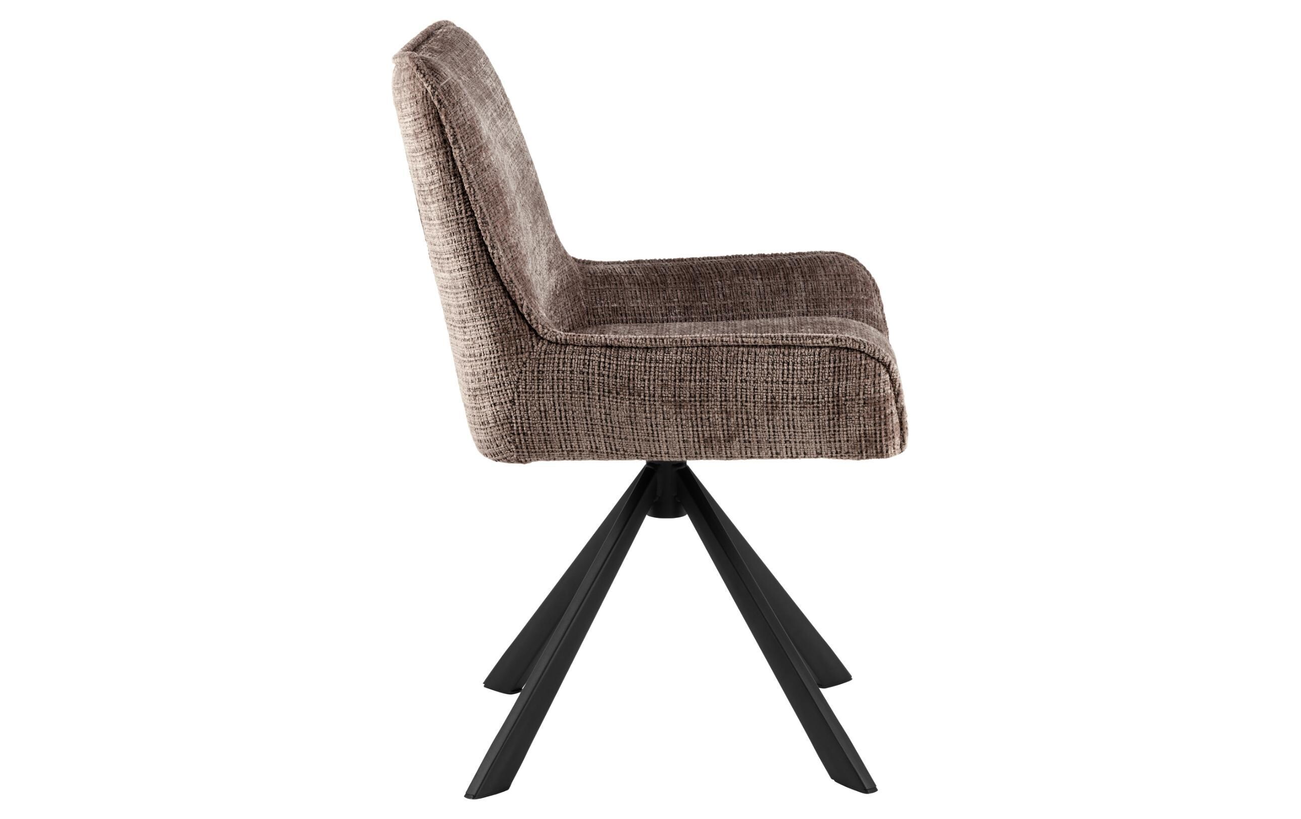 Stuhl Eddie 2 Stück, Braun<br>Esszimmerstuhl mit Chenille-Bezug