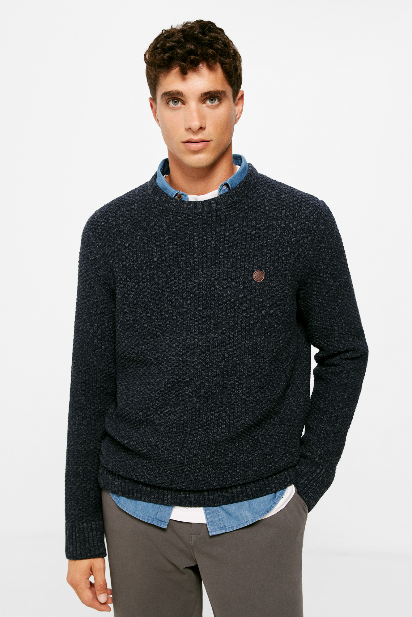 camisa texturizada sofisticada