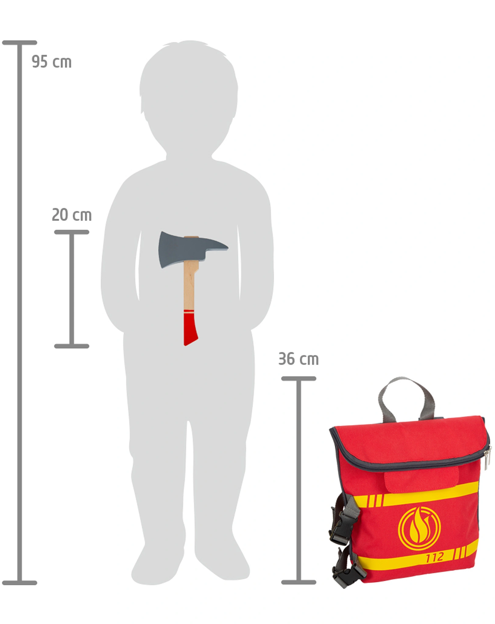 Kostüm-Zubehör FEUERWEHRRUCKSACK 8-teilig