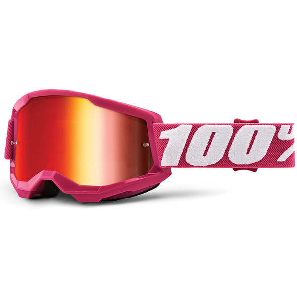100% - Masque Strata 2 - Ecran Mirror - 2021 Rose / Blanc / Iridium