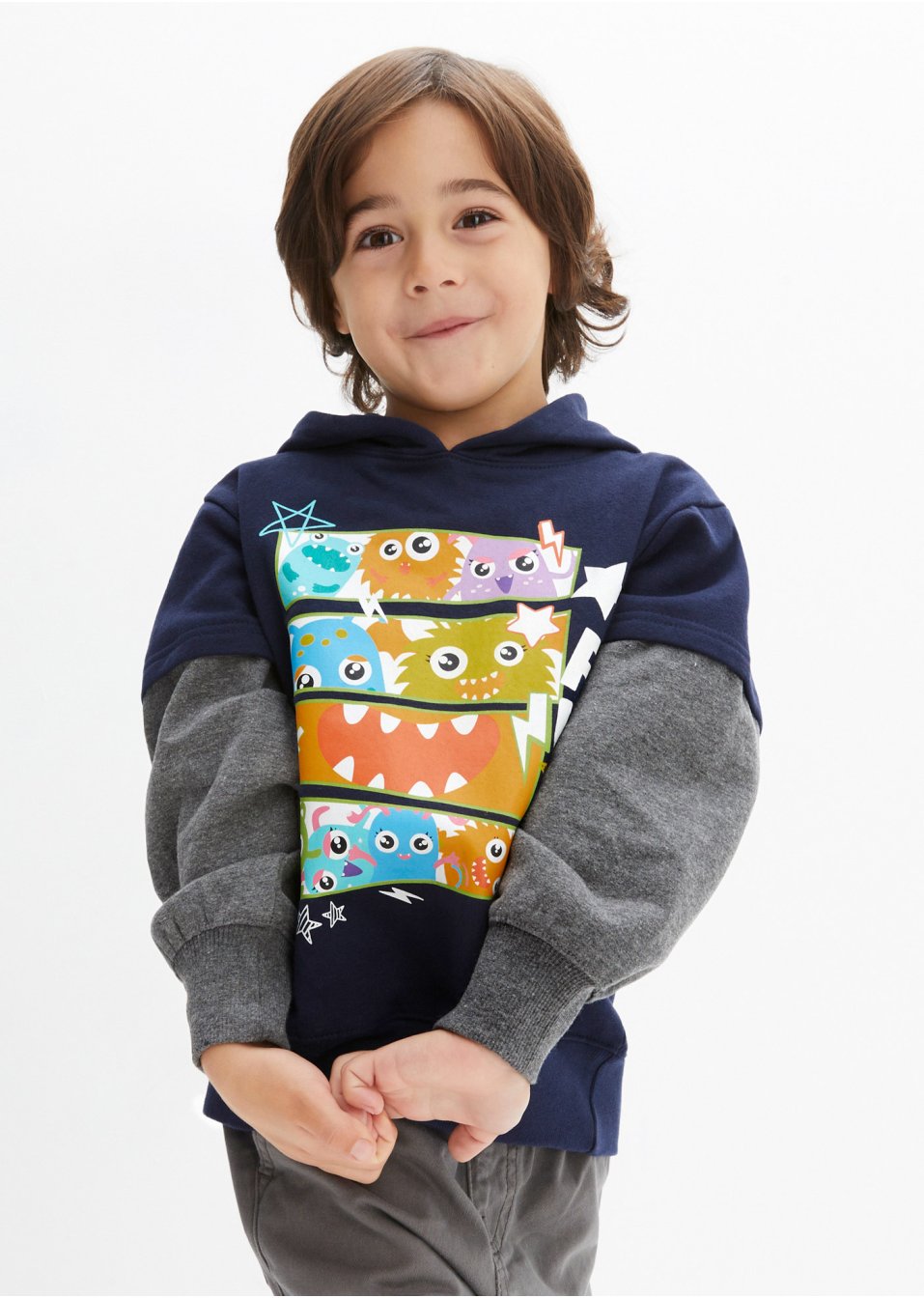 Sweat-shirt à capuche style 2 en 1 garçon
