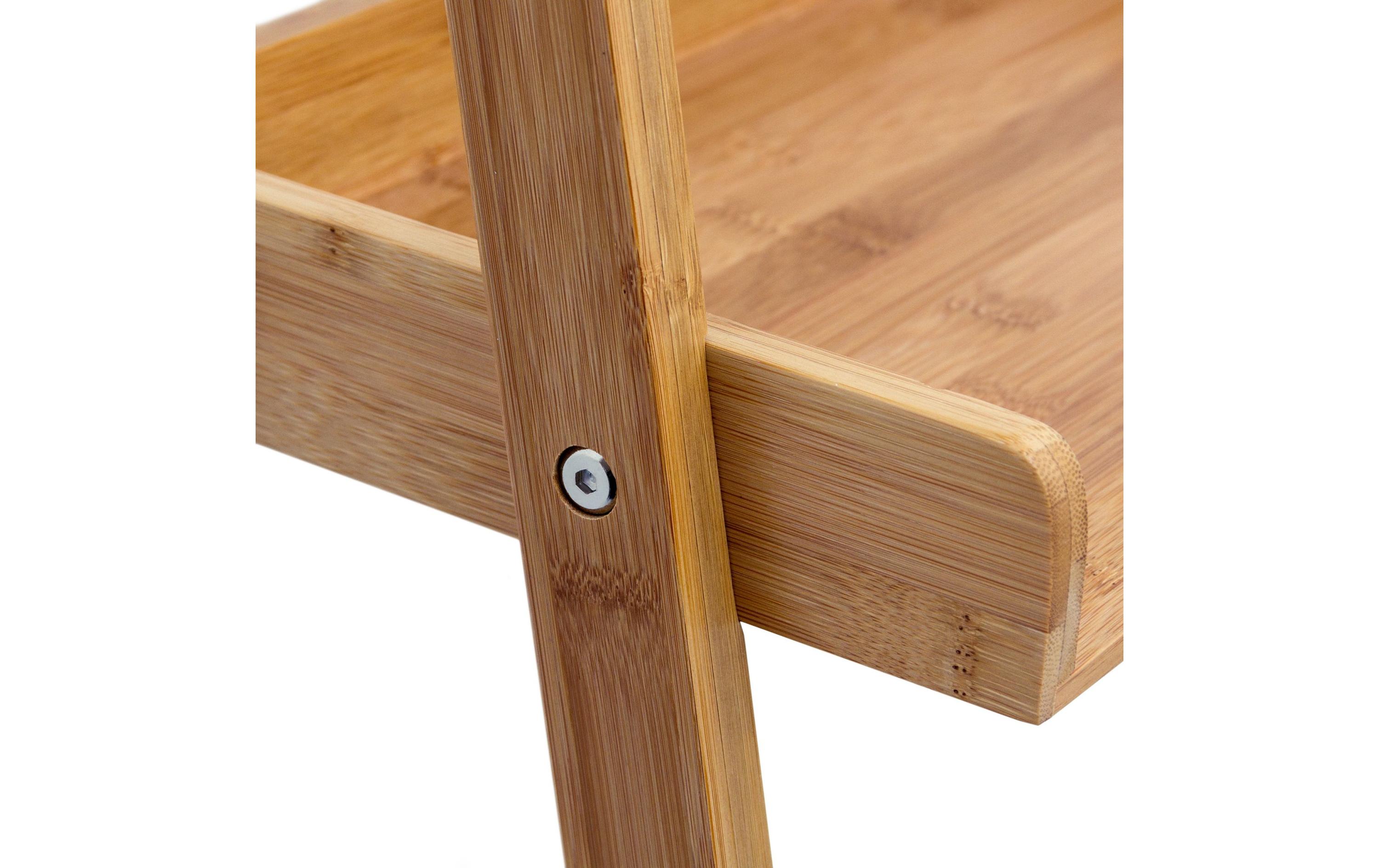 Leiter mit 4 Ablagen 176 x 44 x 37 cm, NatureFreistehende Regalleiter