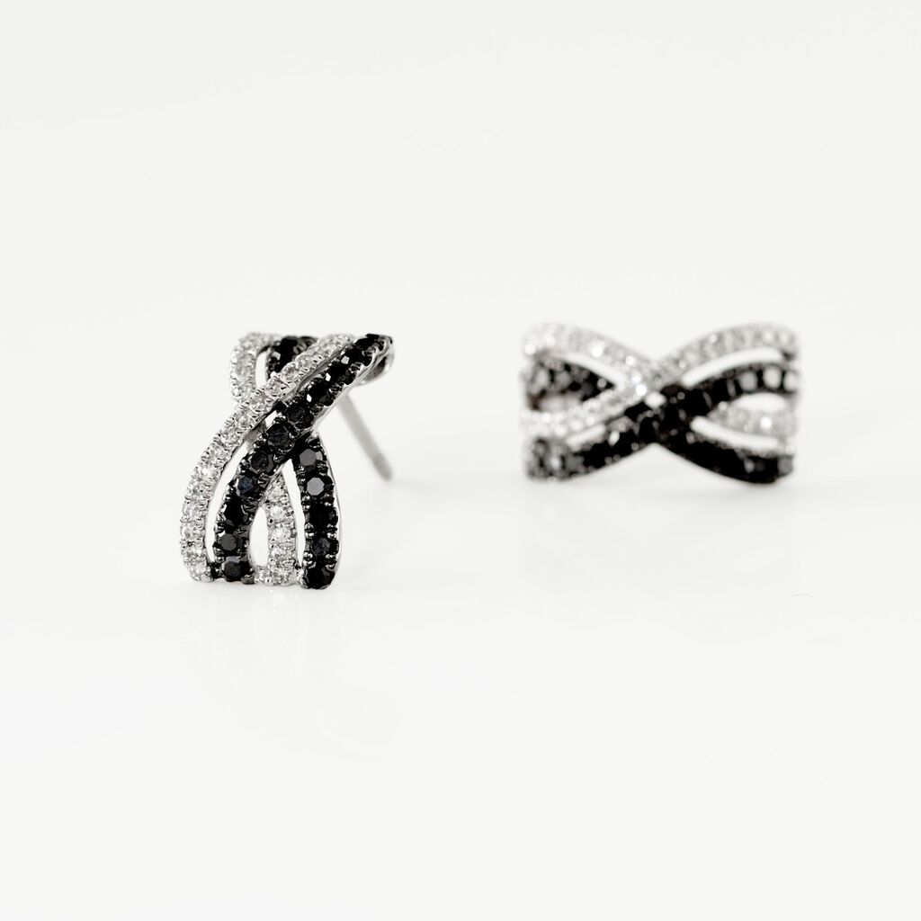 Boucles D'oreilles Puces Julianne Or Blanc Diamant