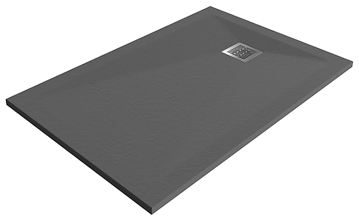 Receveur de douche 80 x 120 cm, résine, gris, Douro GoodHome