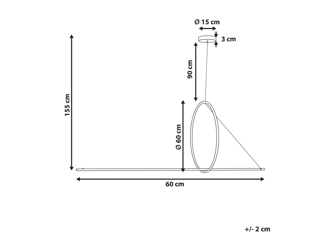 Lampe LED suspendue TAMOR Avec variateur Métal Noir