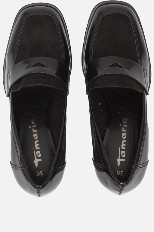 Tamaris Trotteur Pumps zwart Textiel