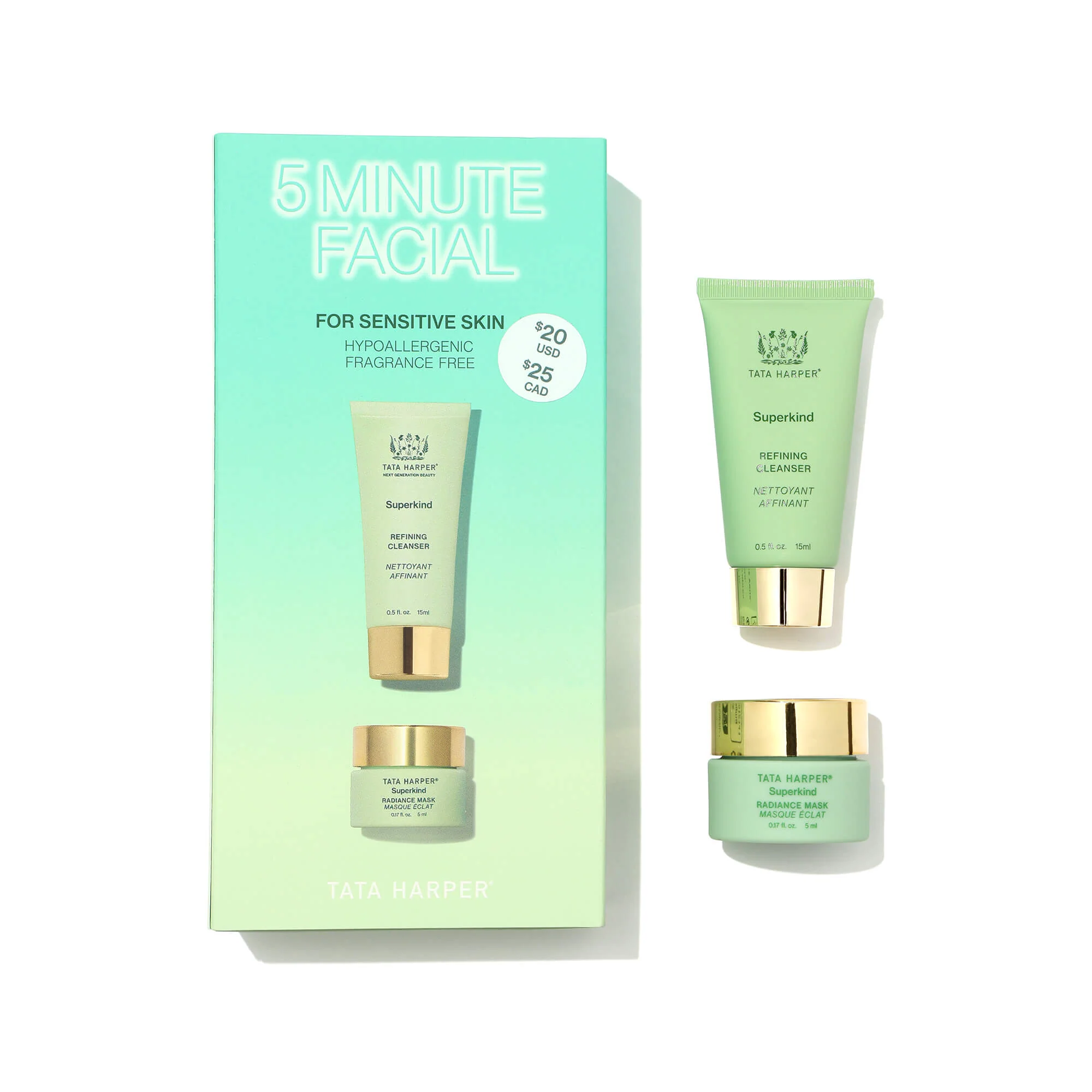 Tata Harper Superkind 5 Minutes Facial Coffret Peau Sensible