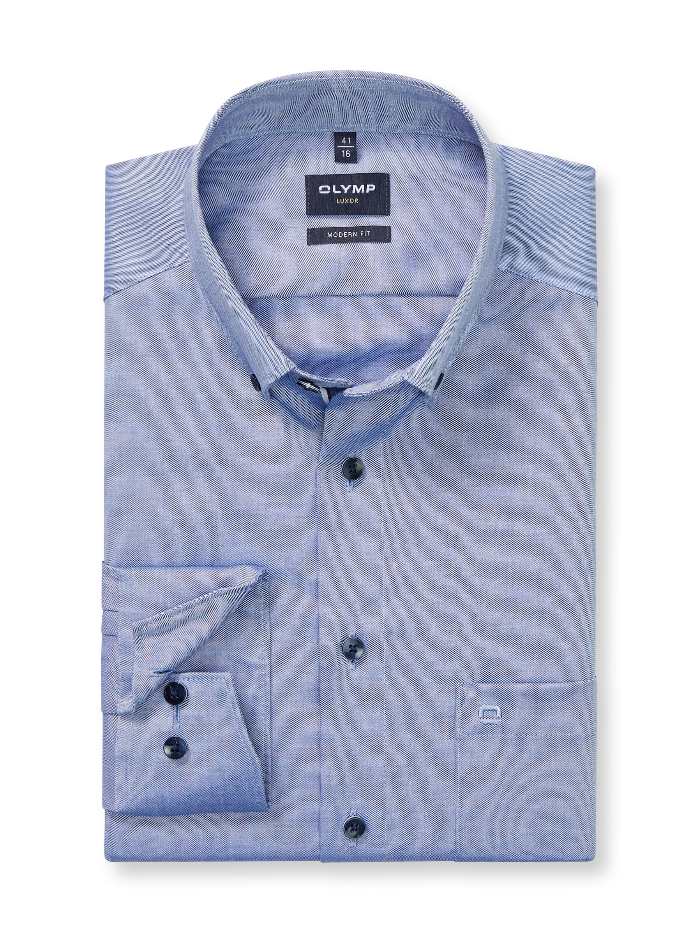 OLYMP Langarmhemd »Luxor modern fit«, modern fit, Businesshemd, Button-down-Kragen