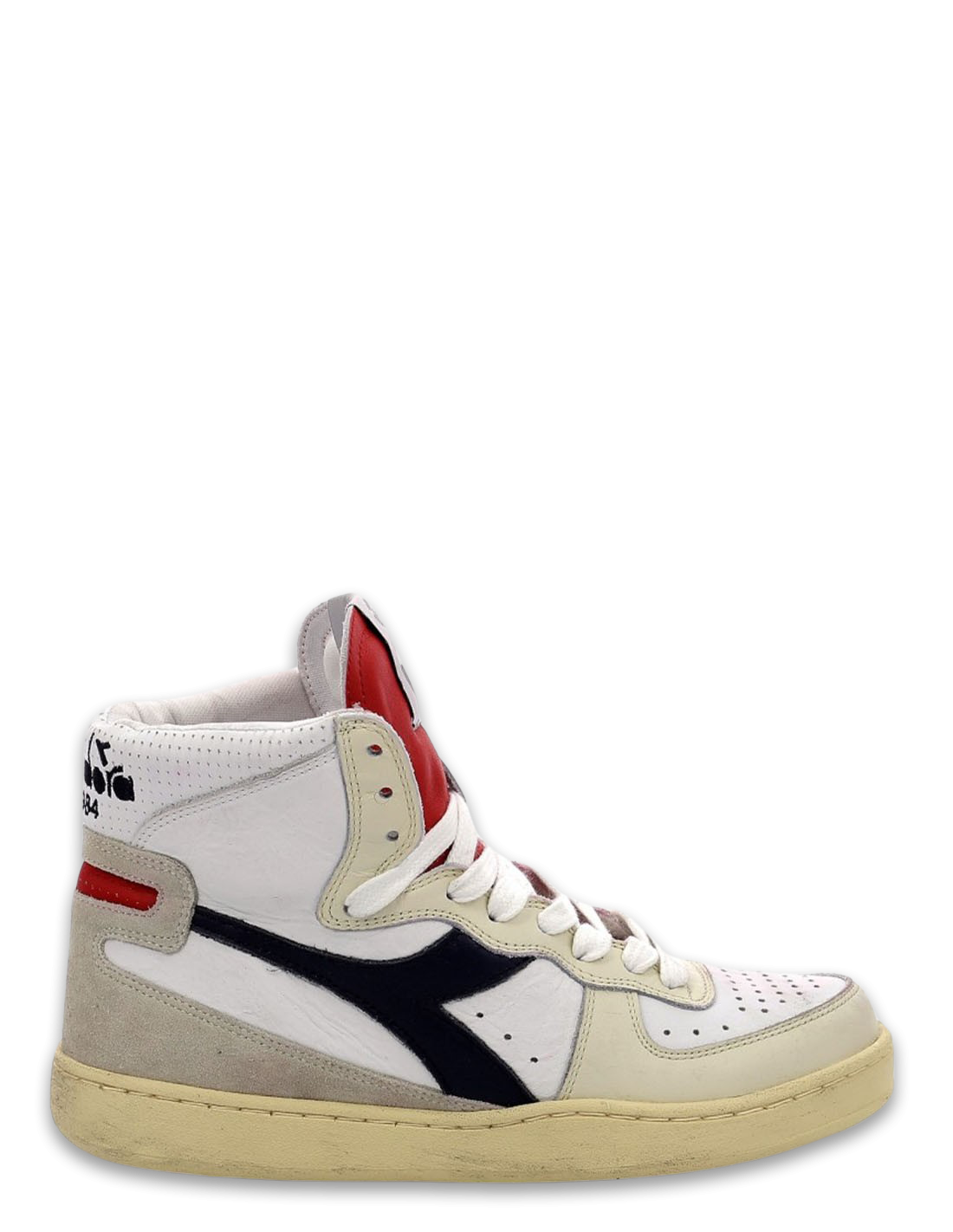 diadora heritage Sneakers Homme Mi Punch Blanc/Rouge/Noir