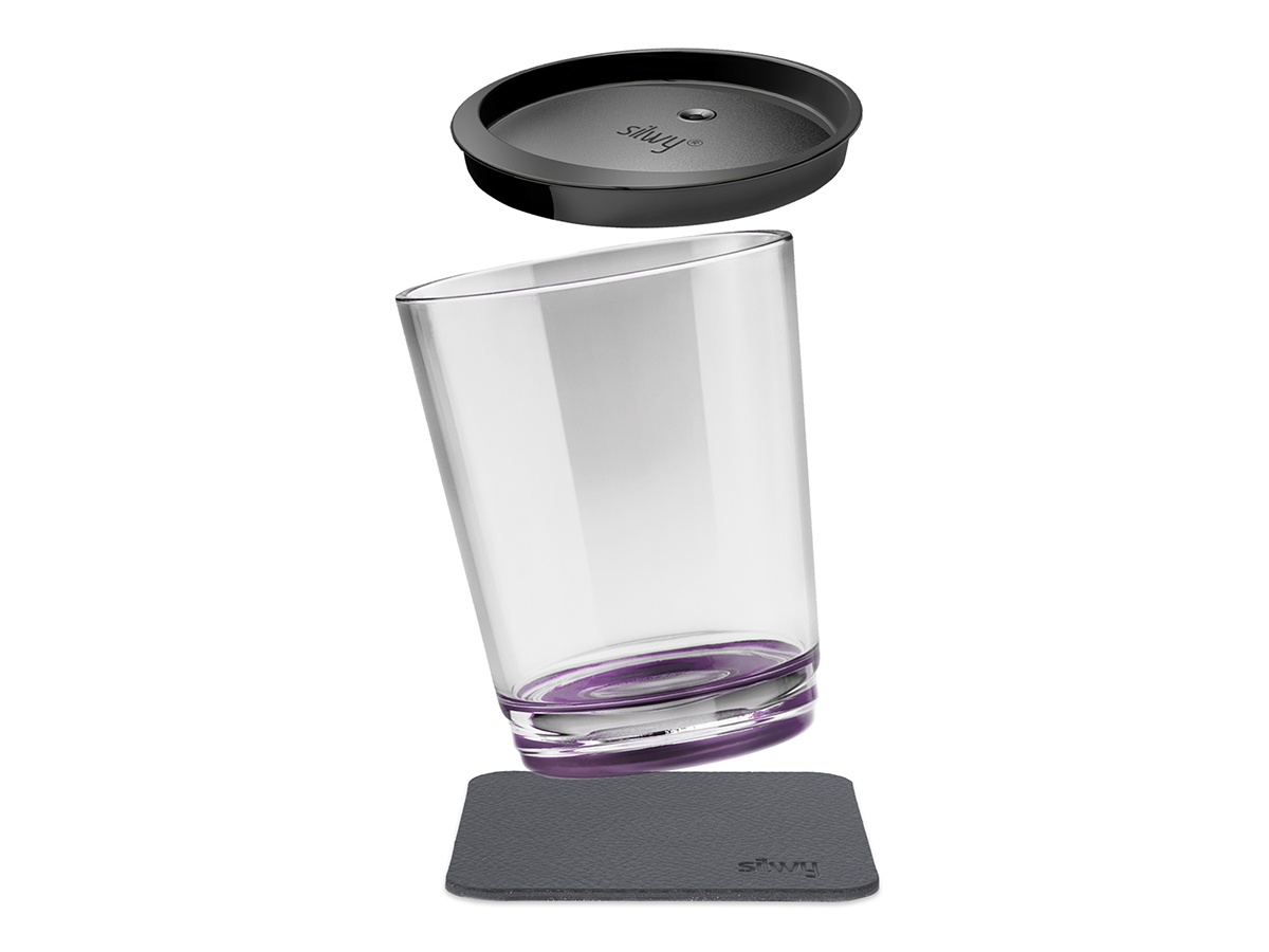 Silwy Triple magnetische drinkbeter - Berry