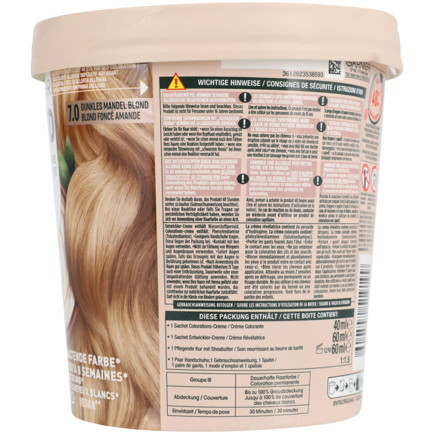 Garnier GOOD Dauerhafte Haarfarbe 7.0 Dunkles Mandel Blond