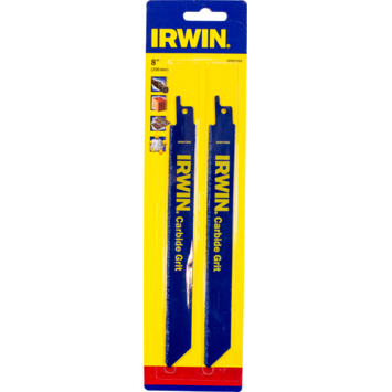 Irwin Pro reciprozaagblad carbide voor leidingen / baksteen / tegels / PVC / plexiglas - 2 stuks - 200 mm