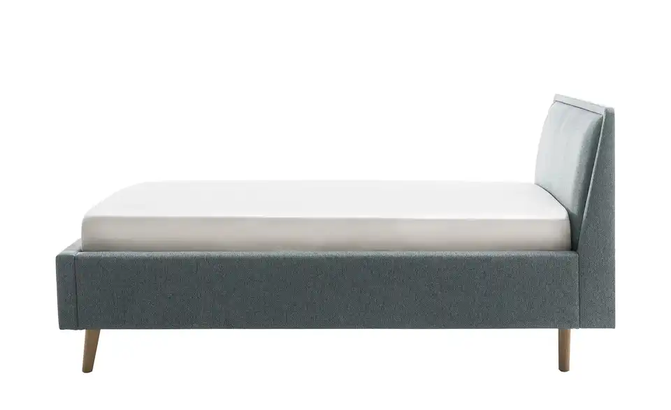 Polsterbett Blau 140 cm ohne Bettkasten Eiche