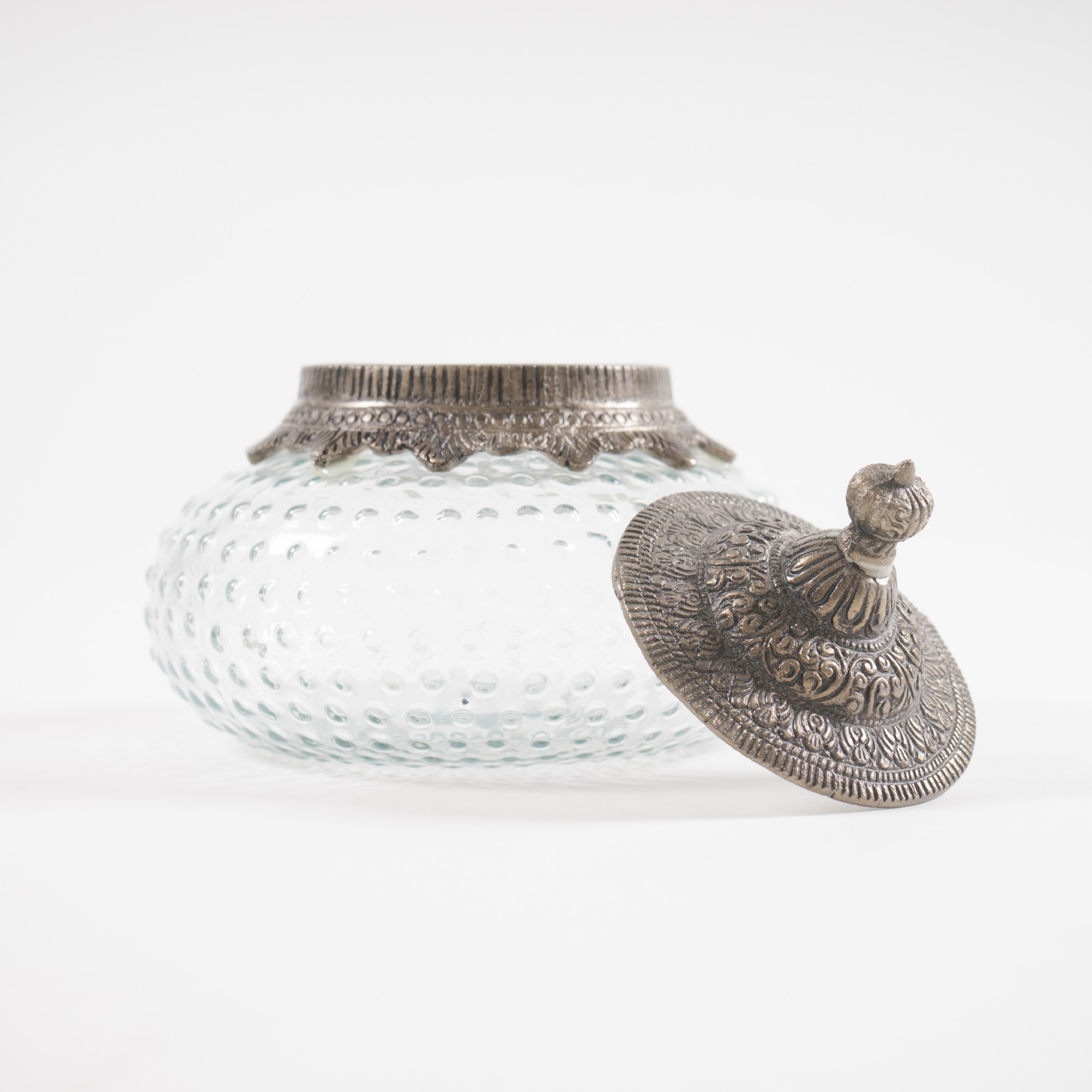 Bonbonglas 'Welles', silber, H 15 cm, Ø 16 cm von fischer's lagerhaus