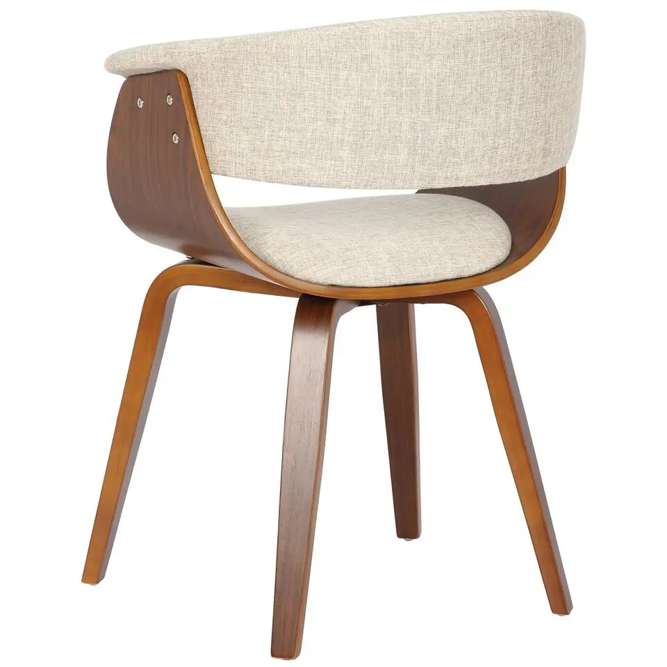 CLP Eetkamerstoel Bruce walnoot Frame - Stof - creme
