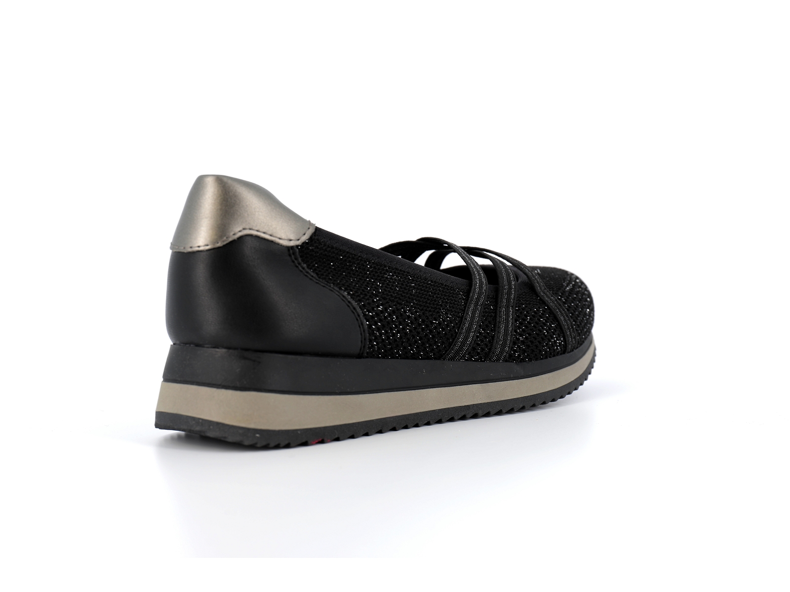 Jana  shoes-22173 Matières combinées Noir Bronze