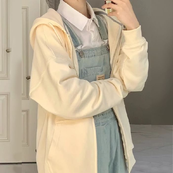 INEN - Effen oversized hoodie met rits